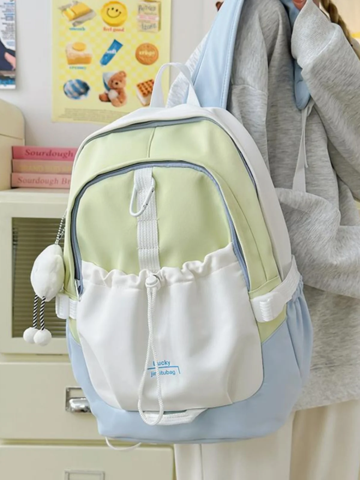 

Корейская студенческая женская сумка-рюкзак 2025 года, новая модель, для занятий, с большой вместимостью, повседневная, на два плеча, школьная сумка для молодежи