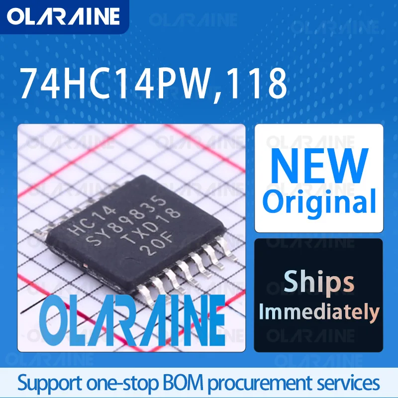 10/50/100Pcs 74HC14PW,118 TSSOP-14 original ic chip Inverter RoHS 6 Circuit Voltage - 6 V