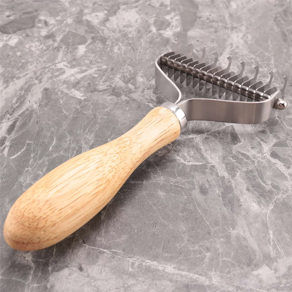 Щетка для ухода за домашними животными RIRI, двусторонние грабли для подшерстка для собак и кошек, безопасная расческа для удаления шерсти и инструмент для удаления матовых волос/тюнеров