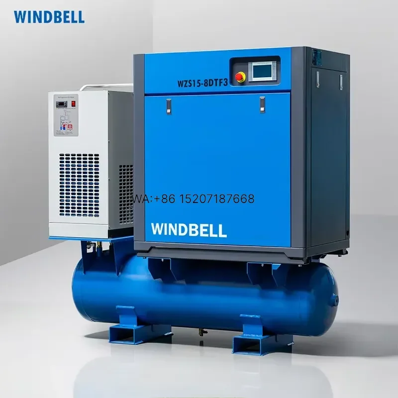 Wmwmnu for 7.5kW 10HP 4-in-1 Integrated Variable Speed 15KW Screw Air Compressor with Air Dryer Tank and Filters