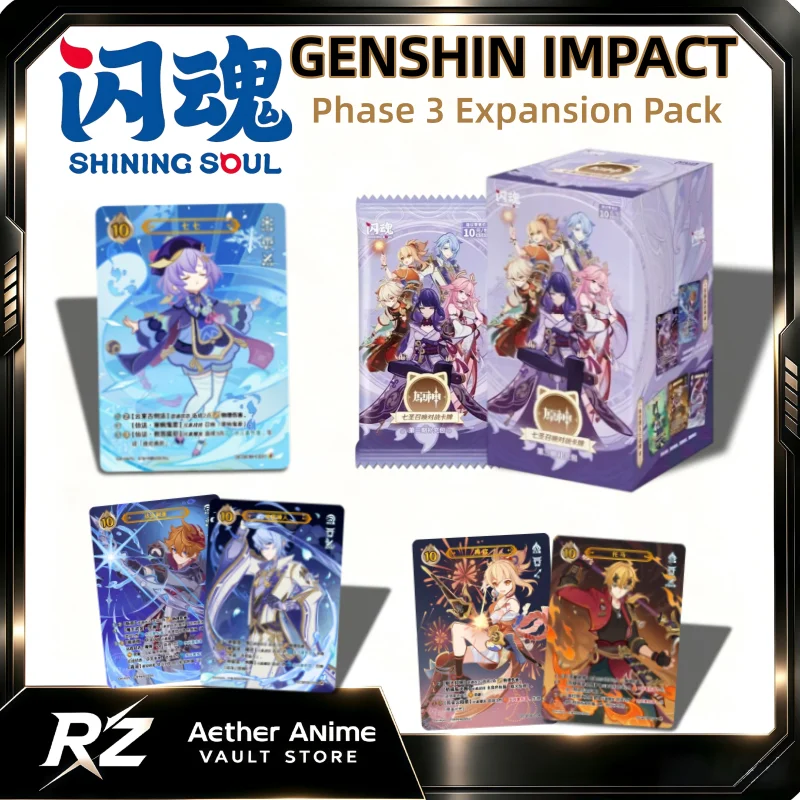 Tarjeta TCG de Invocación de Genio del Alma Brillante, Tarjeta Coleccionable de Kamisato Ayato, Mercancía de Anime, Regalo Festivo, Juguete de Moda