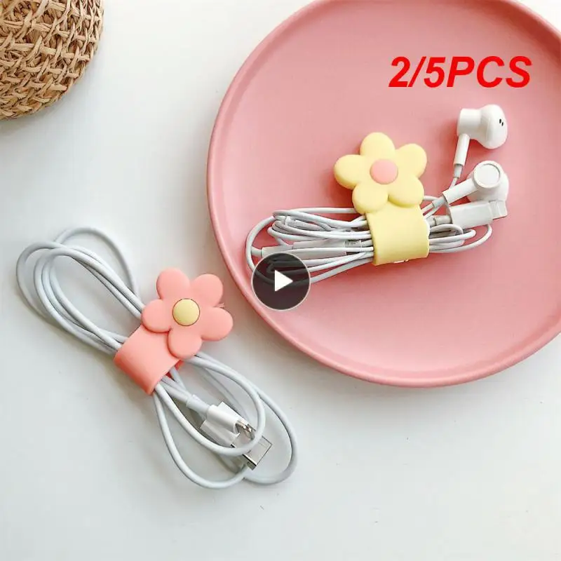 2/5PCS Headphones Practical Fashion Lovely Accessories Simple Mobile Phone Periphery Wire Winder Durable Cartoon Storage