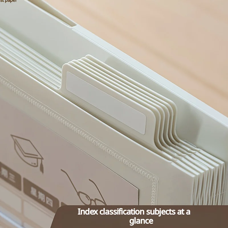1 pçs pendurado pasta de órgão a4 saco de arquivo multi-camada estudante multi-função dobrável portátil pasta teste ferramenta de classificação de papel
