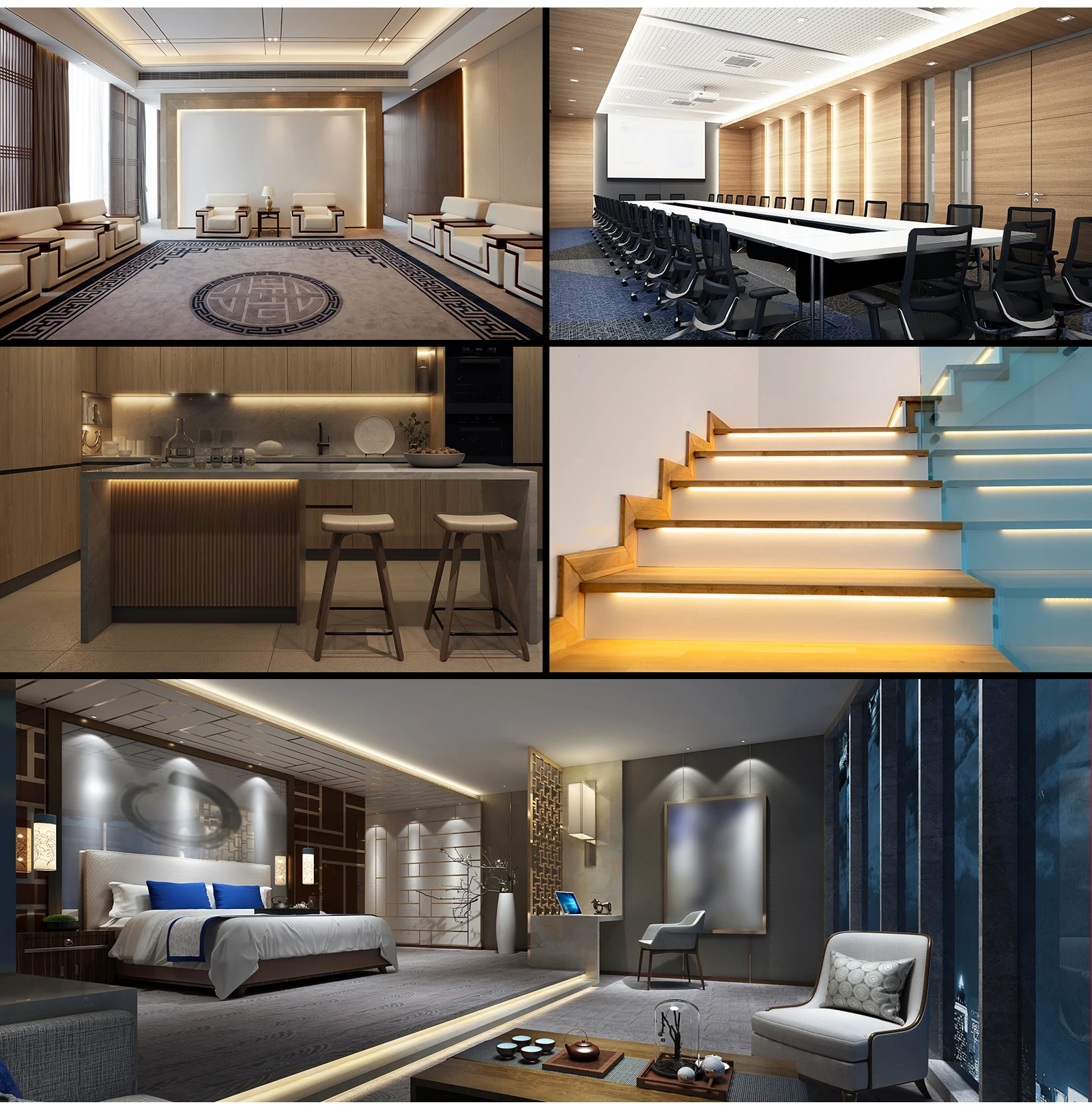 調光可能な強度のあるCOBストリップライト,10m,8mm,312ダイオード/m,高密度,12Vおよび24V,非常に良好な自然な温冷白