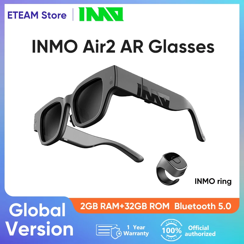 

INMO Air2 AR Smart Glasses Dual Screen Touch Portable HD Full Color Display Mobile Computer Screen Projection Translation Prompt