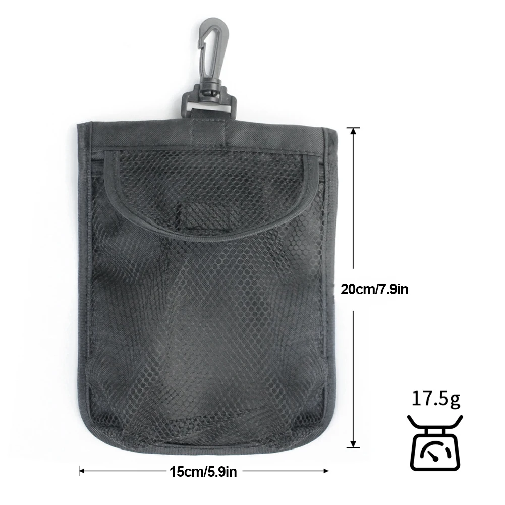 1pc Black Golf Ball Pouch Bag, with High Quality Mesh Nylon and Hanging Plastic Clip Convenient To Hang On Golf Bag