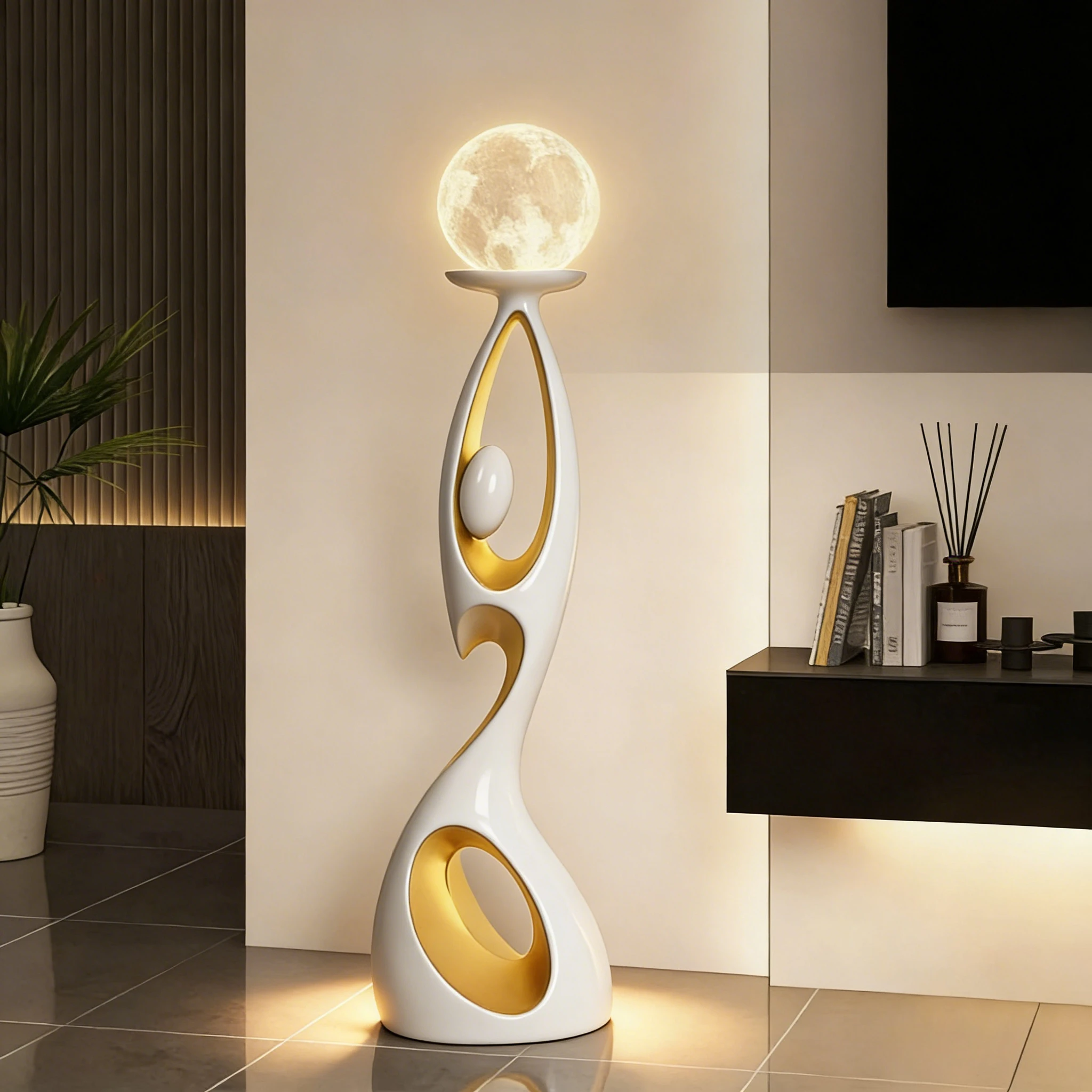 Art Deco Floor Lamp Moon Color - огляд і ціна Resin Art On Floor