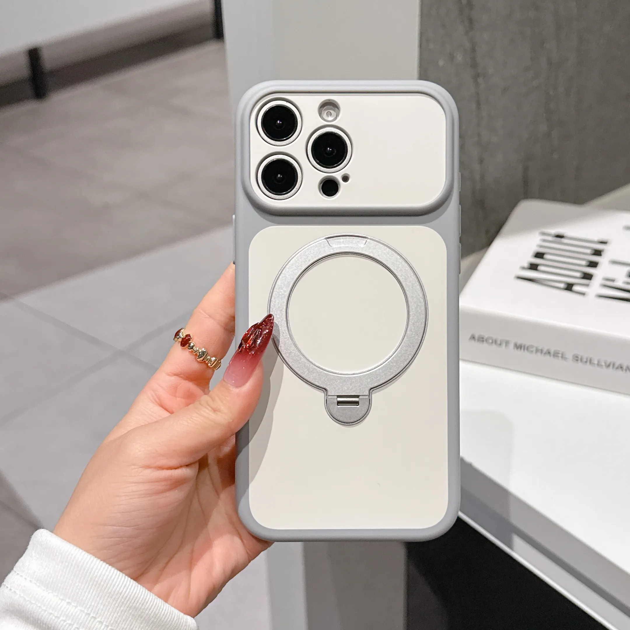 Skin-feel Magnetic Rotating Stand Case For iPhone 17 16 15 1