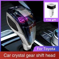 Crystal Shift Head for Toyota, Crystal LED Seven color Lights Shift Grip, Plug and Play, Portable Side Interface