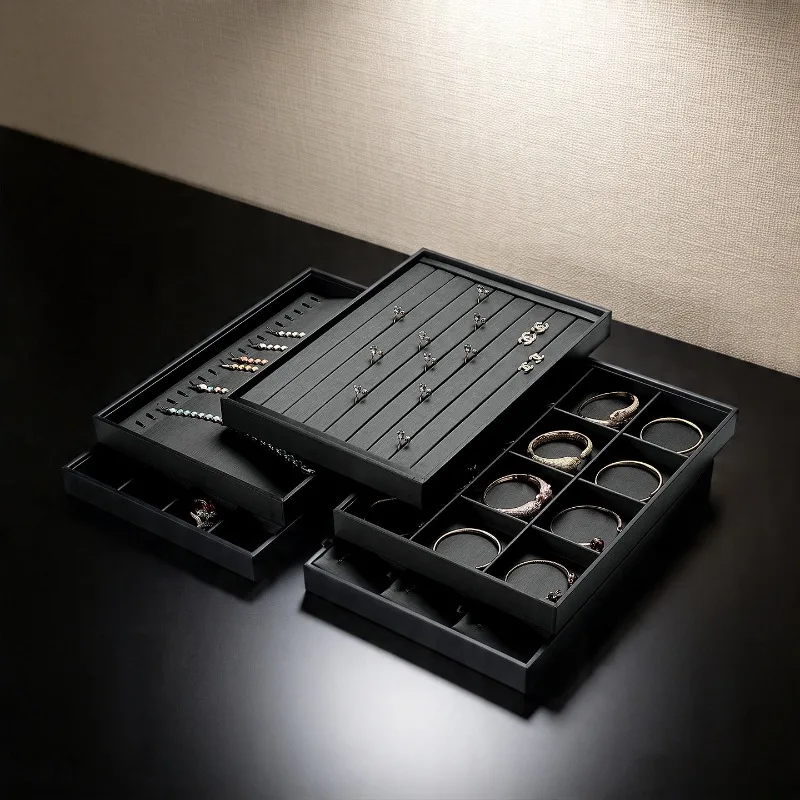 Luxury Jewelry Tray Display Case For Accessories Necklace Ring Earring Bracelet Presentation Tray Counter Jewelry Display