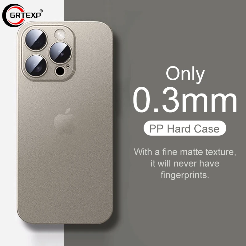 Luxury Ultra Thin 0.3mm Clear Matte PP Hard Case For Iphone 15 14 13 12 Mini 11 Pro Max Frosted Case For Iphone 14 15 Plus Coque