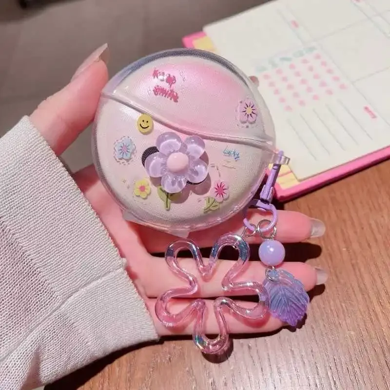 

For Huawei Freebuds 7i 6i 5i Pro3/4 SE2/3 4/5/6 FreeClip Case Luxury Flower Matte Hard IMD Hearphone Cover Protective Sleeve