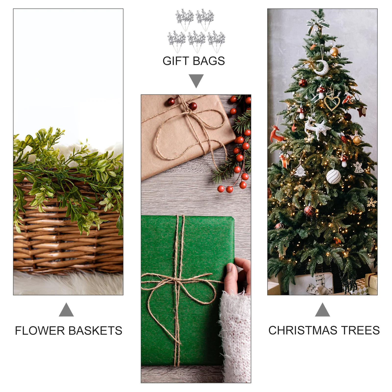 

15Pcs Artificial Berry Branches Christmas Decor Natural Texture for Home Wreath Table Centerpiece Gift Artificial Berry Picks
