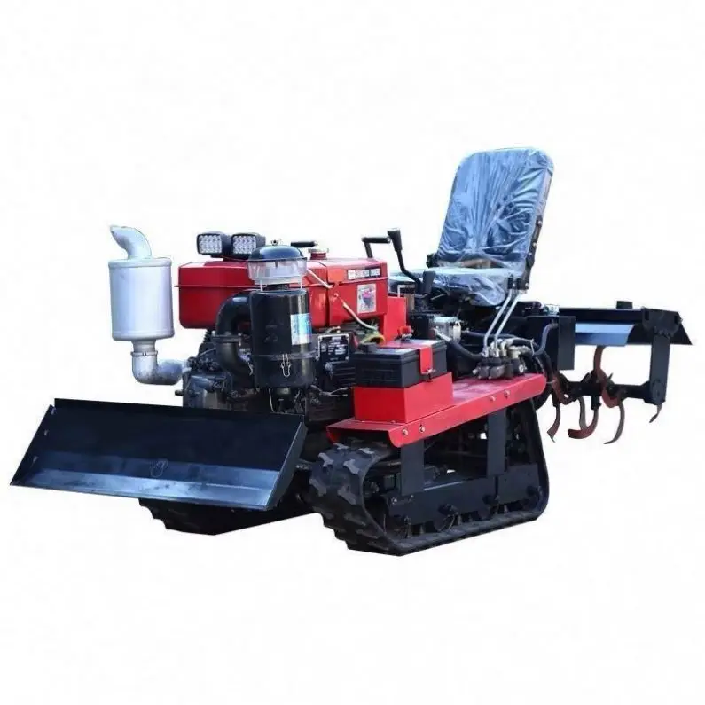 Crawler Rotary Tiller 35Hp 50Hp Multifunctional Furrowing Weeding Micro-Tiller Ride-On Tilling and Shredding Soil Cultivator