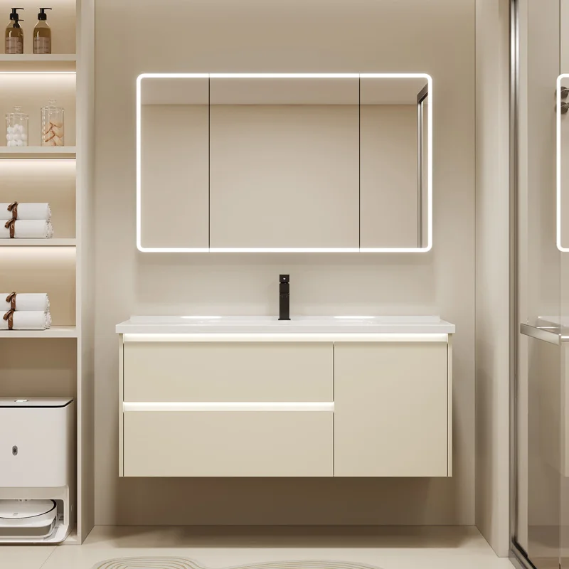 

Space Aluminum Bathroom Cabinet Combination Toilet Balcony Integrated Ceramic Washbasin Washstand