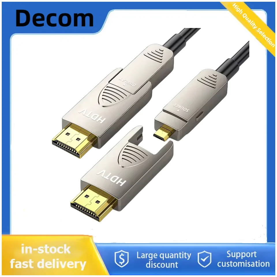 

Оптоволоконный кабель HDMI 2.1 длиной 50 м, съемный eARC, 48 Гбит/с, двойной Micro HDMI для RTX 3080/3090, 8K при 60 Гц, 4K при 120 Гц, высокоскоростной HD-кабель
