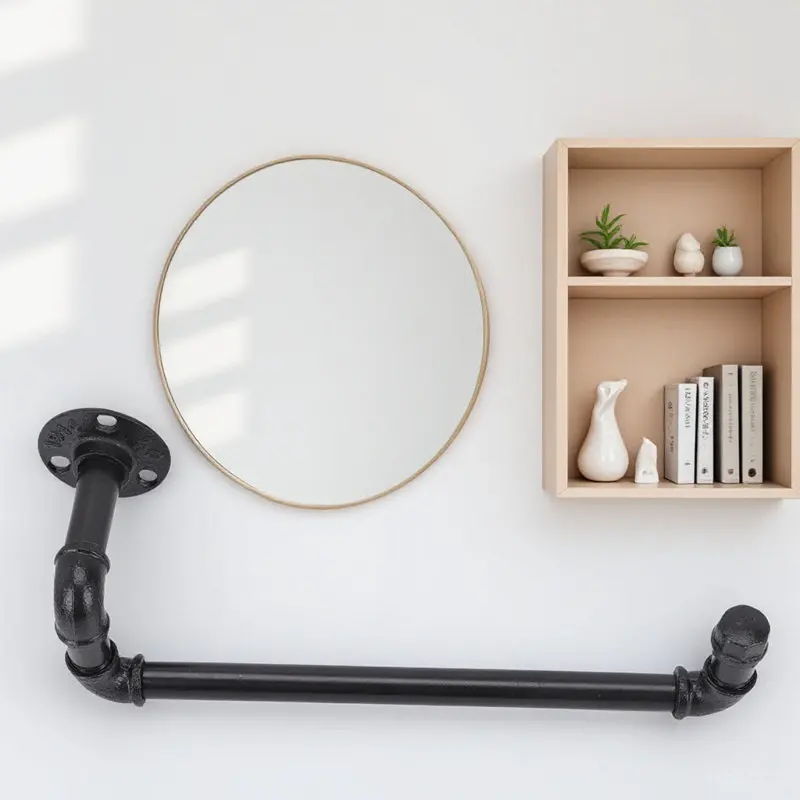 

Heavy Duty Industrial Iron Towel Rack Rustic Wall Mount Towel Bar for Bathroom Kitchen Bedroom Storage and Decoration