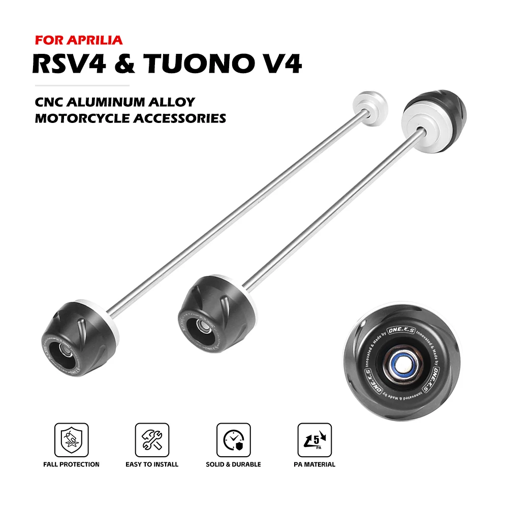 RSV4 TUONO V4 RF RR Front Rear Axle Fork Crash Slider For Aprilia 2009~2023 Wheel Anti-Collision Protector Motorcycle Accessorie