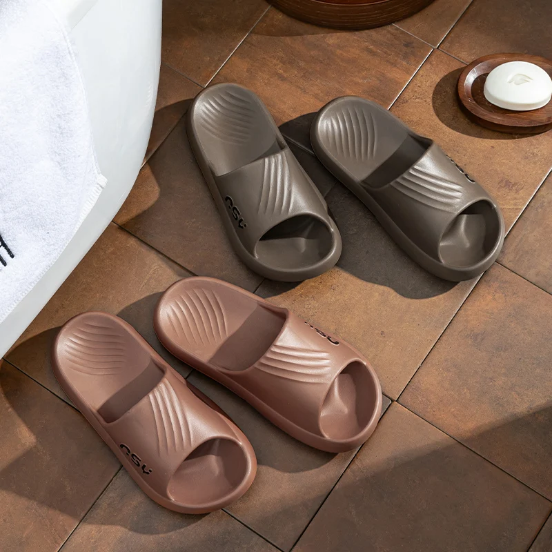Trendy Men's Platform Slippers Summer Home Shoes EVA Thick bottom Outdoor Soft Non-slip Comfortable Beach Walk Sandals Outdoor image 4