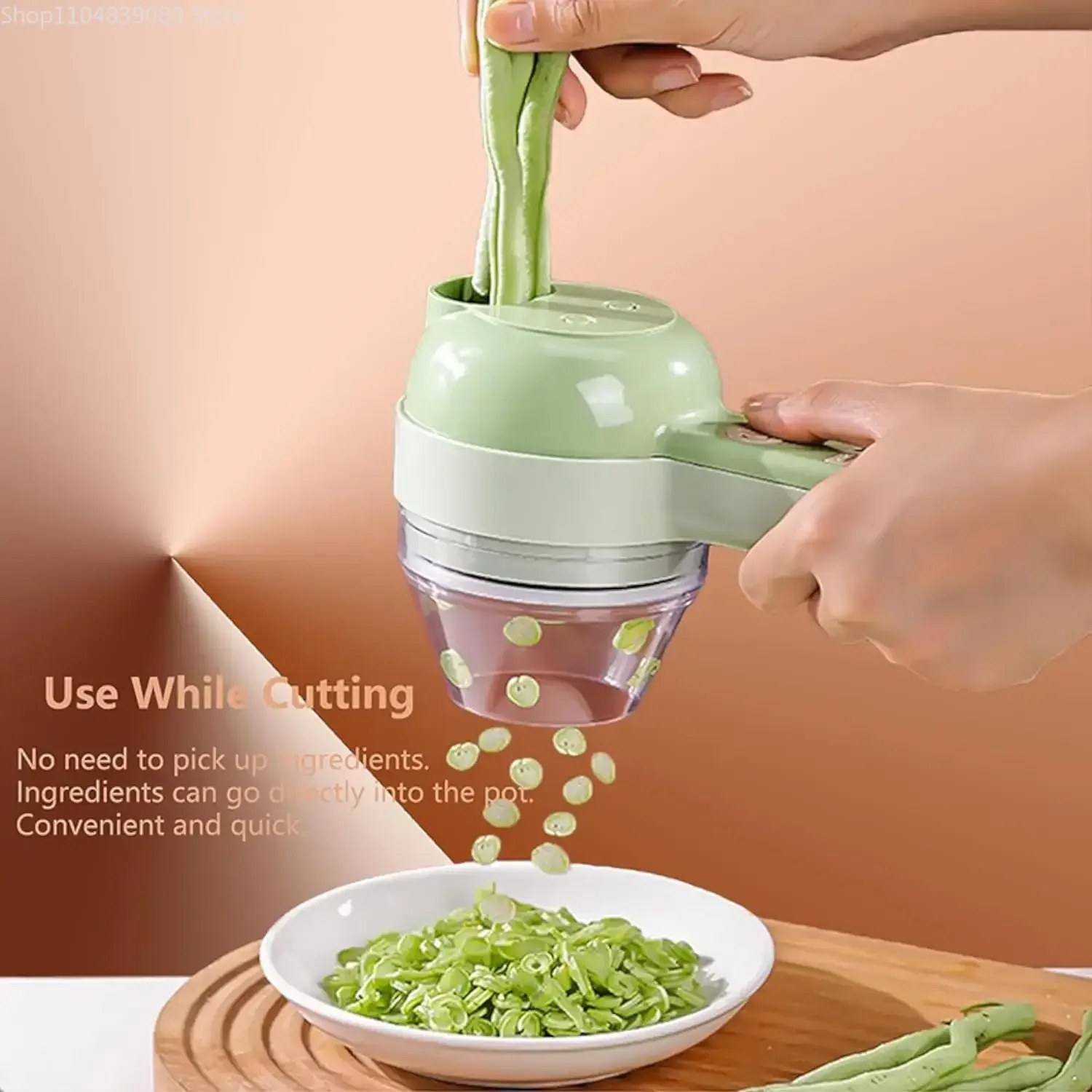 

4In1 Electric Vegetable Cutter Set Handheld Wireless Electric Garlic Masher Food Chopper Meat Grinder Machine Food Peel Slice