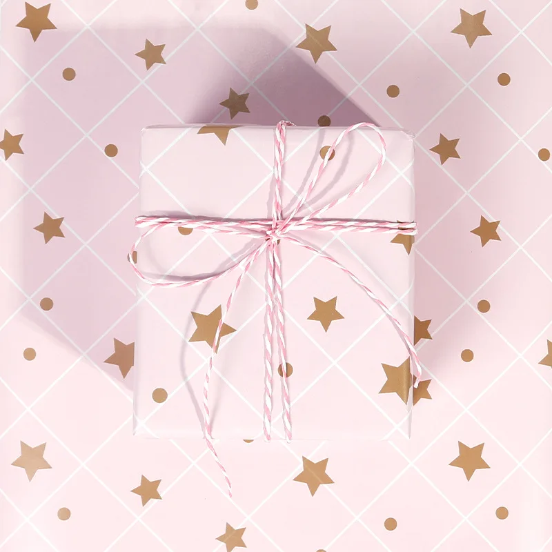 

Оберточная бумага серии Pink - 43×300 см, день рождения, вечеринка - звездный узор, на оптом