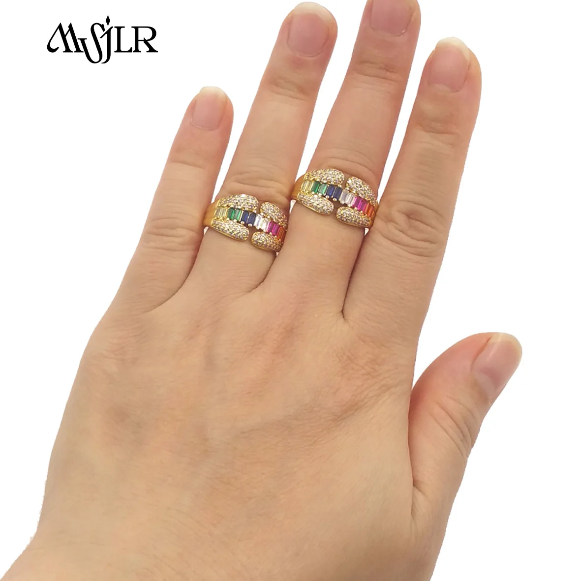 

MVR091 Classic Style High Quality Natural Gemstone With Zircon Inlaid Ring For Women Exquisite And Beautiful Jewelry