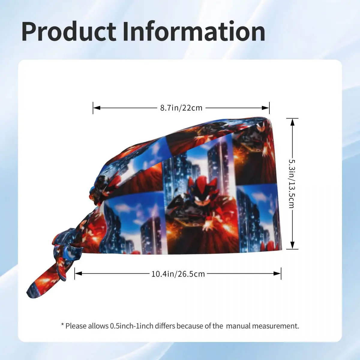 Czapka chirurgiczna Shadow The Hedgehog, regulowana, unisex, dla lekarza, pielęgniarki, dentysty.