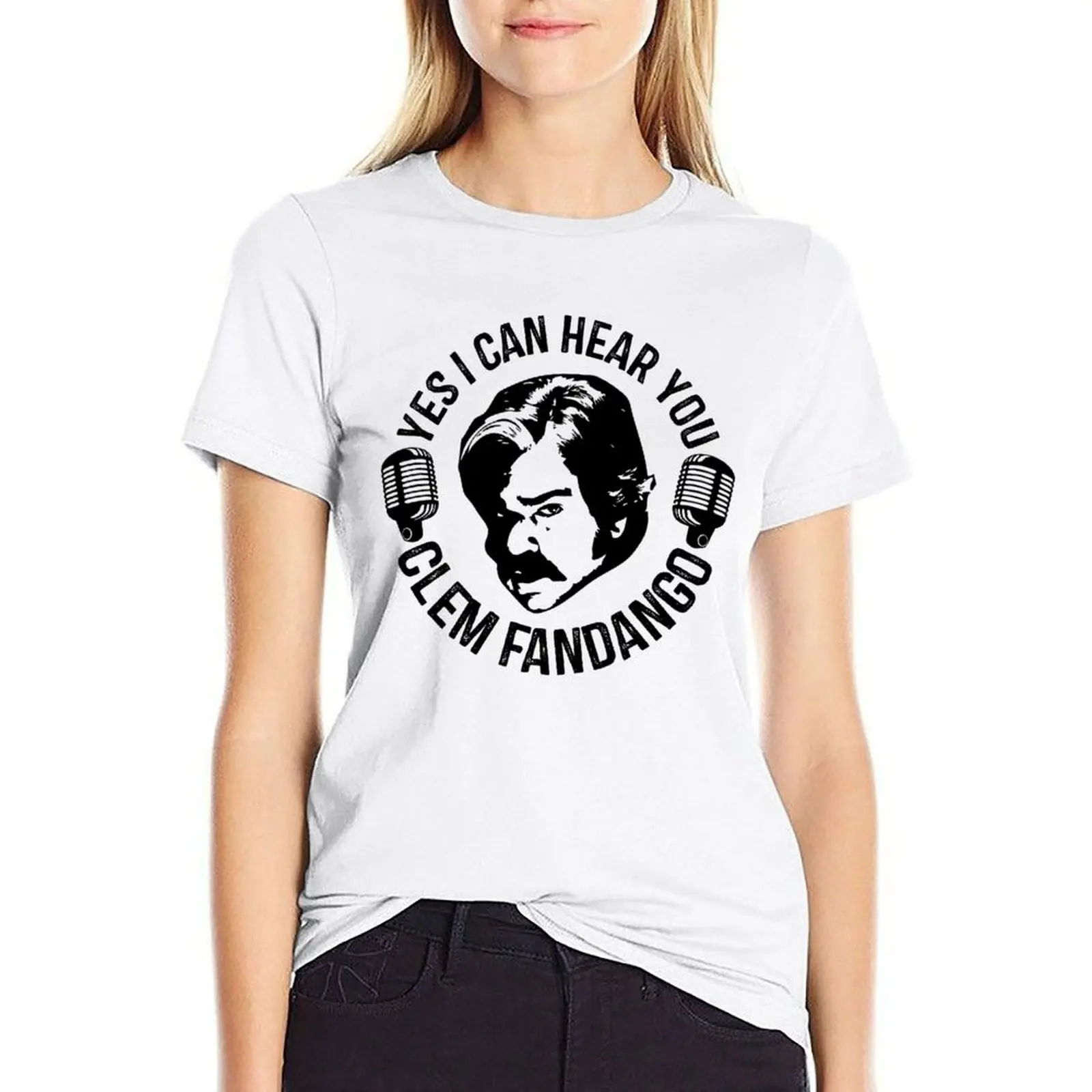 Yes I Can Hear You Clem Fandango Retro Vintage T-shirt kawaii clothes Short sleeve tee graphics Women's tops