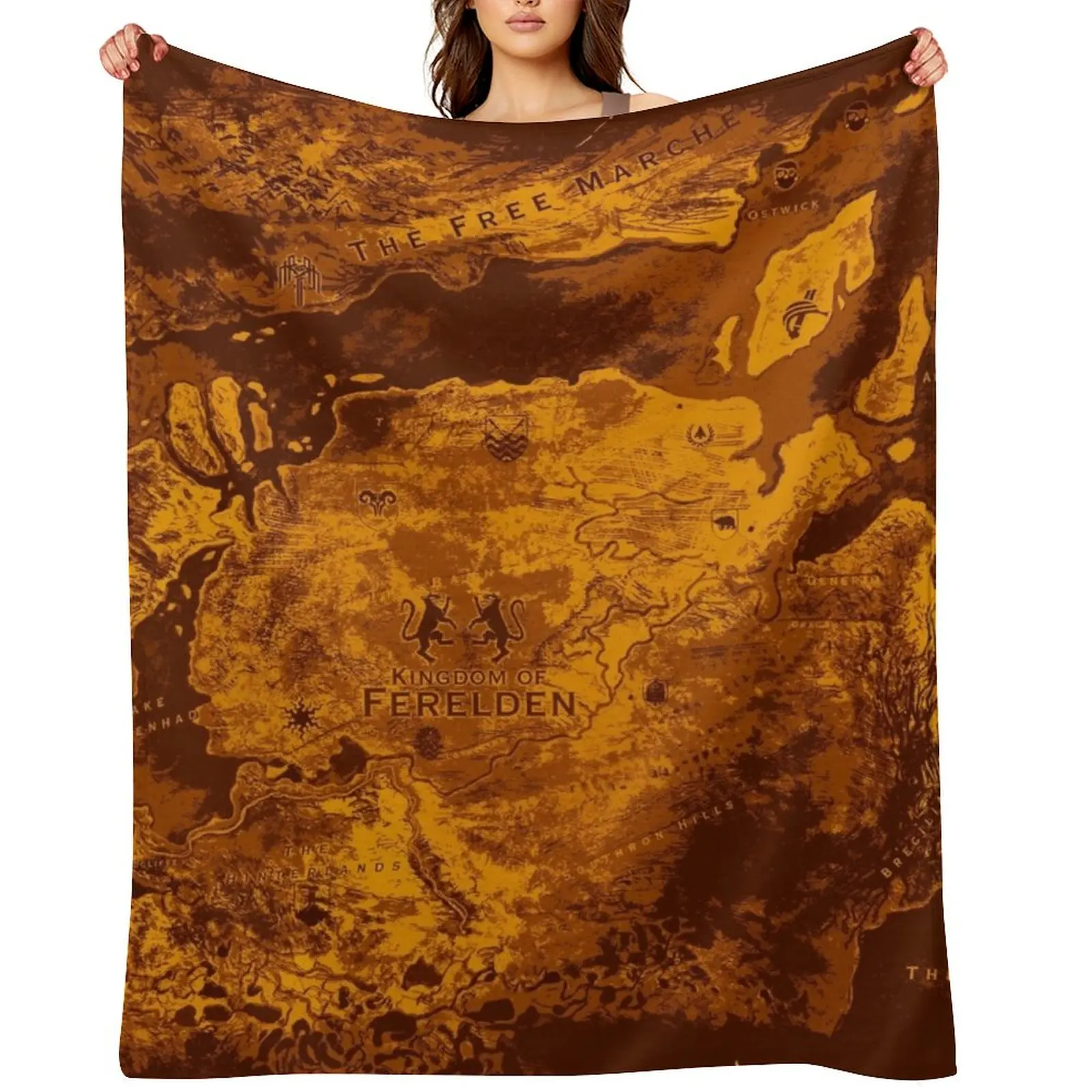 

Age Dragon Map Fantasy RPG Game Gamer Warden Hero Inquisitor Gryphon Throw Blanket Cute Plaid Camping Decorative Throw Blankets