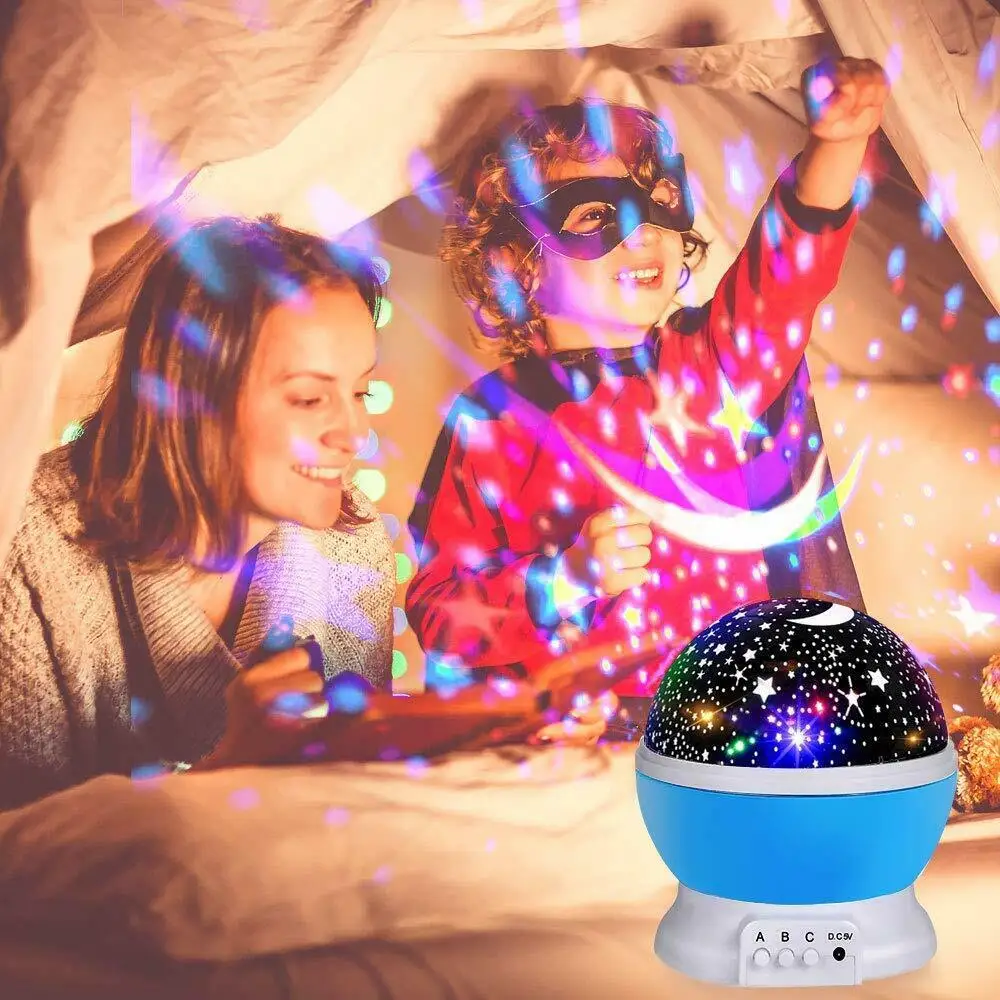 Galaxy Projector Starry Sky Rotating LED Night Light, Decoração de Natal, Baby Lamp, Romântico, Indoor, Lua, Projeção, Kid Gift