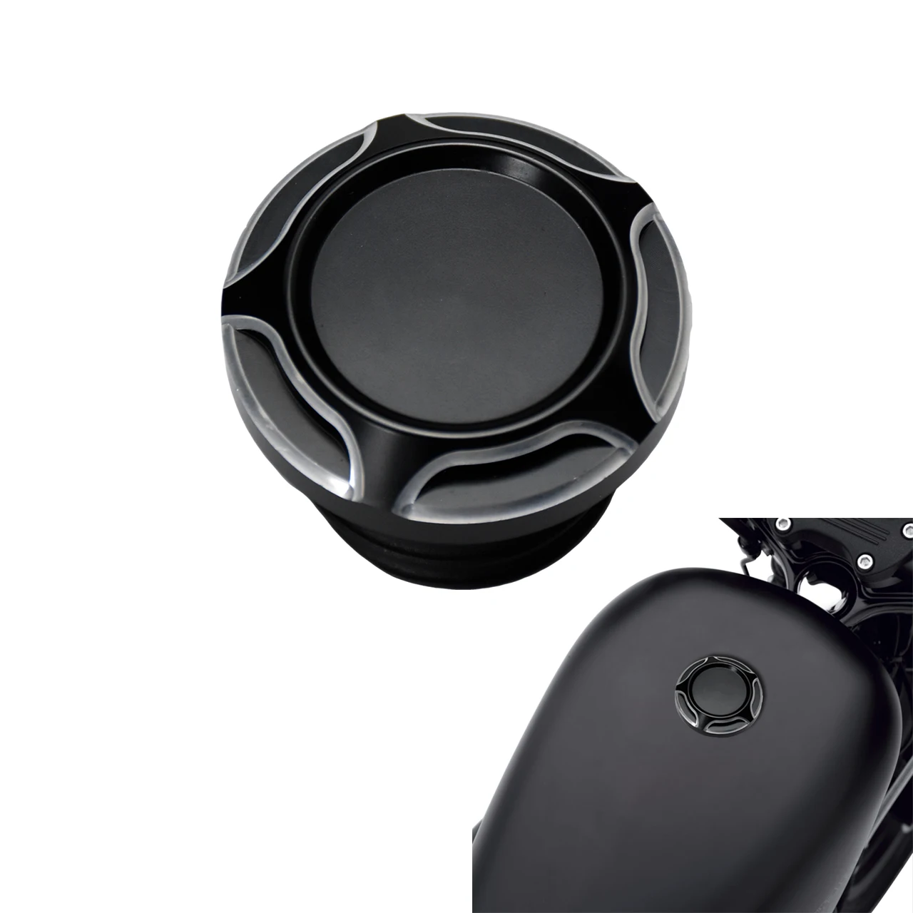 Motorcycle CNC Cut Vented Gas Cap Fuel Tank Right-hand Thread Fit For Harley For Dyna For Softail For 92-Later XL For Touring