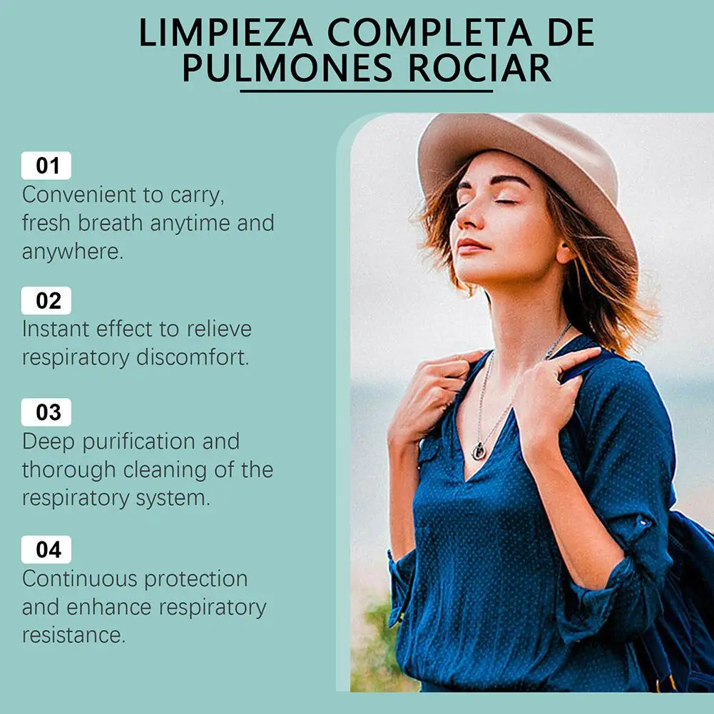 Spray de limpeza de ervas desintoxicante pulmonar Clearing, Hidratante da garganta, Nasal Stuck, Organic Clear, Q6W2, 20ml