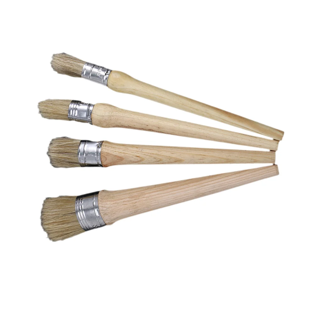 4 قطعة الطلاء المستديرة 20 مللي متر 25 مللي متر 30 مللي متر 40 مللي متر مقبض طويل ل الأثاث استعادة الخشب الصبح اللوحة فرش مجموعة الشمع الخشب اللوحة #4