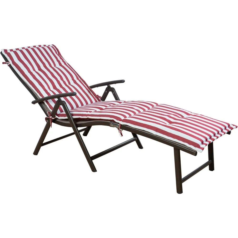 

Cozy Aluminum Reclining Lounge Chair - Perfect for Beach, Yard, Pool, Deck, Patio Outdoor Chaise Lounge with Drink Holder.