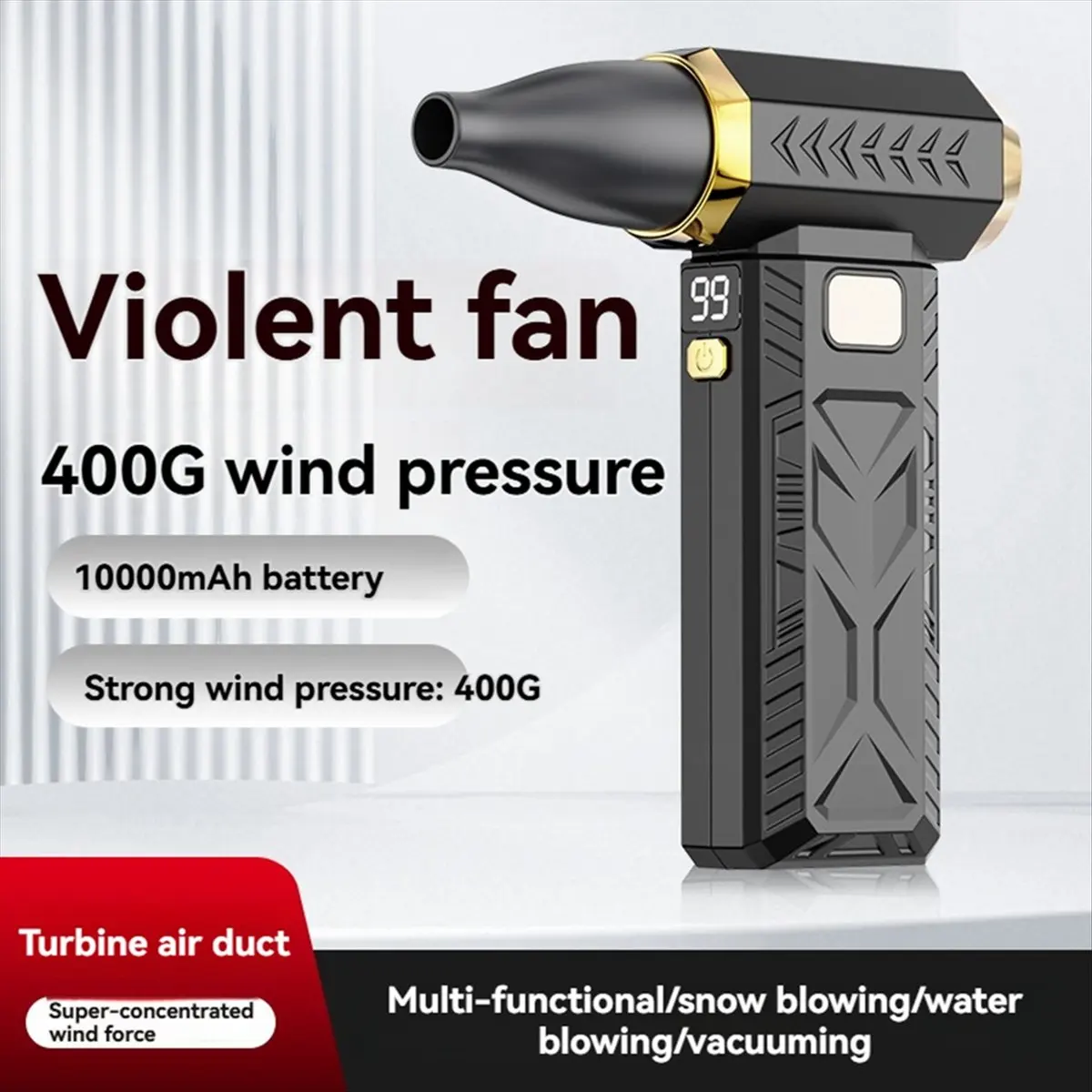 Top Sale Turbo Fan Violent Fan 130000RPM Powerful Air Blower Dust Cleaner Brushless Motor Strong Winds Blower Black