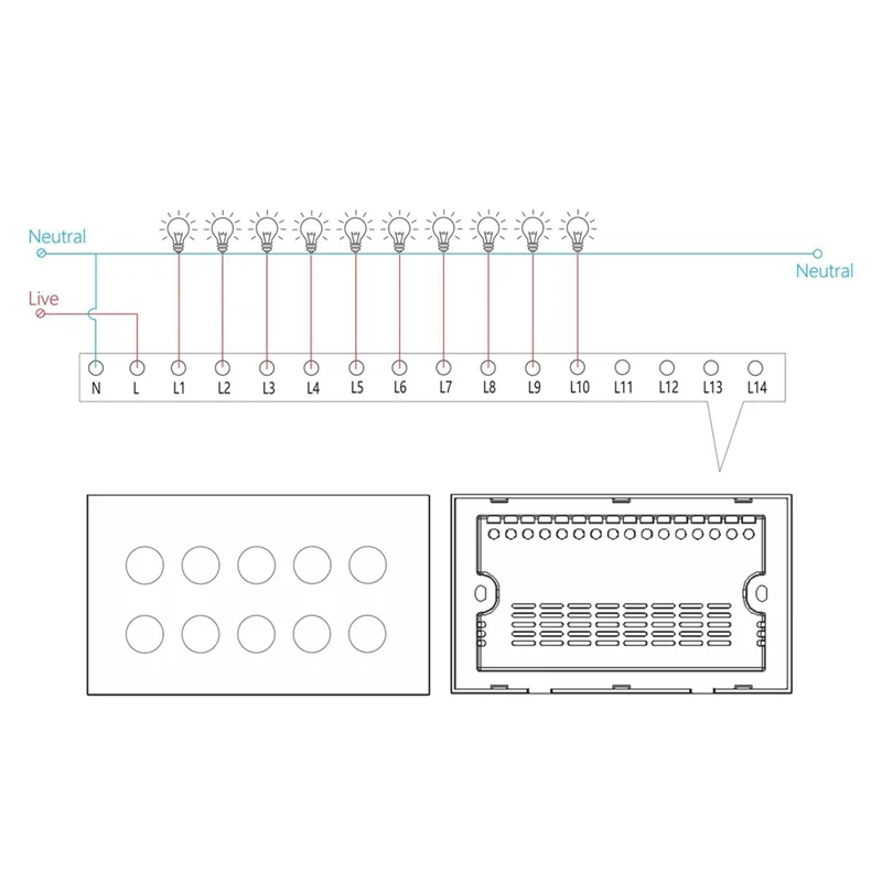 ABGN WIFI Smart Touch Licht Wand Schalter Interruptor Glas Panel 8 Gang Tuya Smart Leben Für Alexa Google Hause Langlebig schwarz