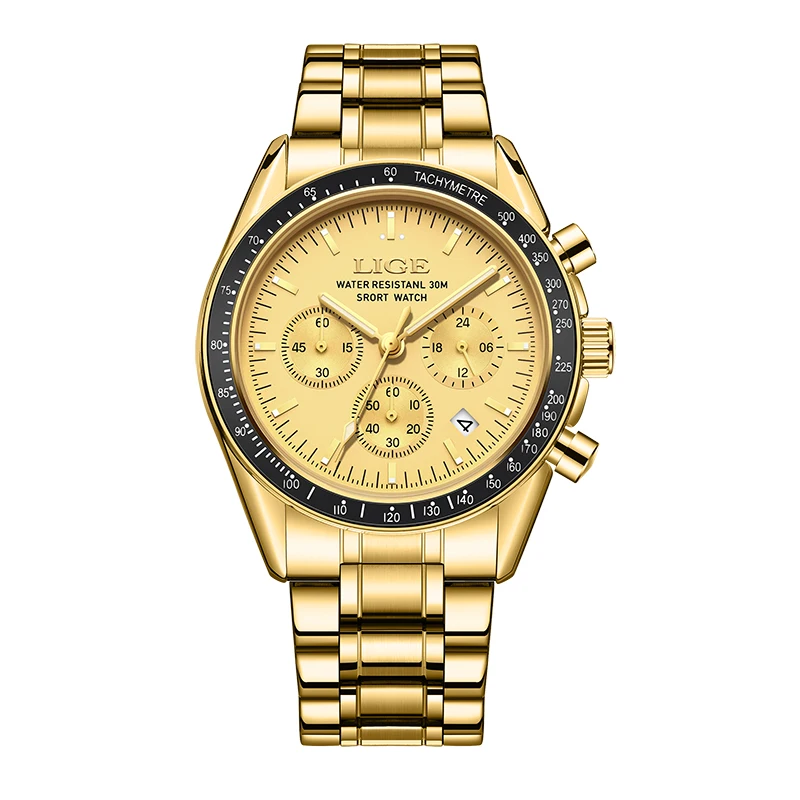 LIGE Top Brand Luxury Men Watches Luminous Calendar Business Quartz Watch Mens Sports Waterproof Stainless Steel Man Wristwatch image 3