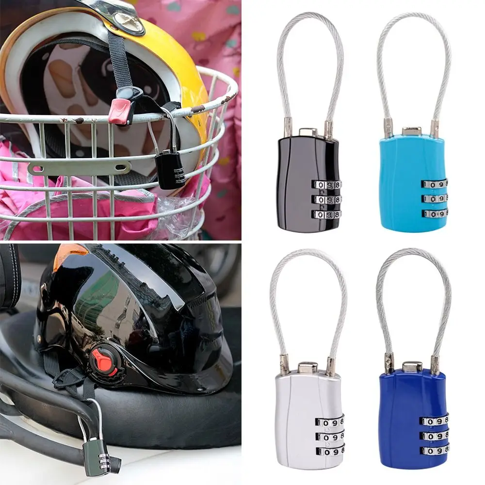 Multifunctional Anti-theft Wire Rope Padlock Zinc Alloy Number Code Digit Padlock Security 3-digit Locks Code Security Lock