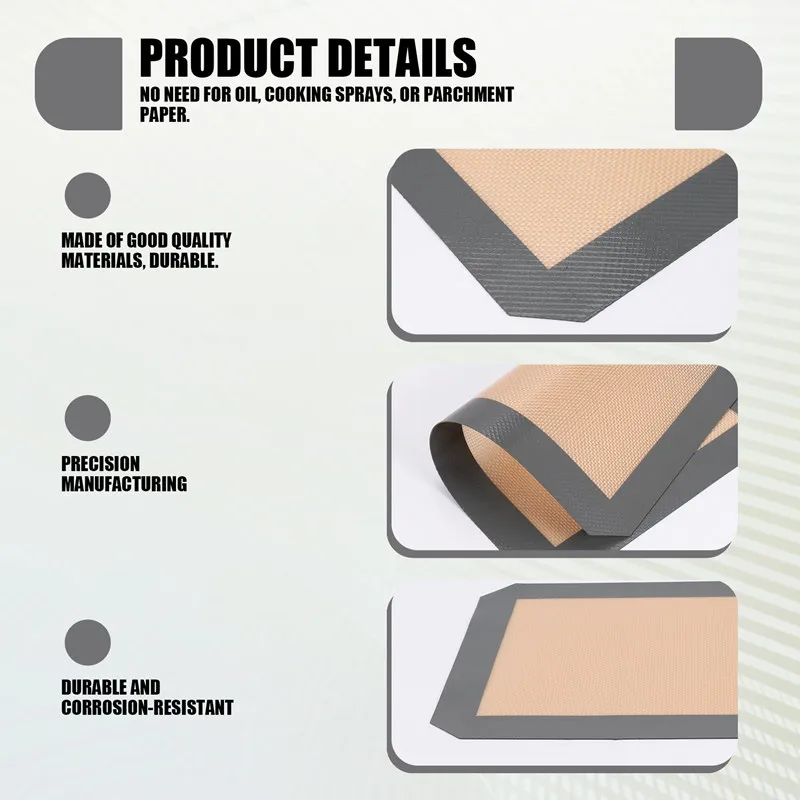 1pcs Reusable environmental protection Silicone baking mat Non-stick silicone oven mat Dough Rolling Mat Baking