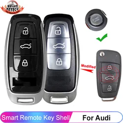 KEYECU 3 Buttons Upgraded Modified Smart Remote Key Shell Case Fob For Audi A1 A3 A4 A6 A8 Q2 Q3 Q5 Q7 R3 RS3 RS5 S1 TT