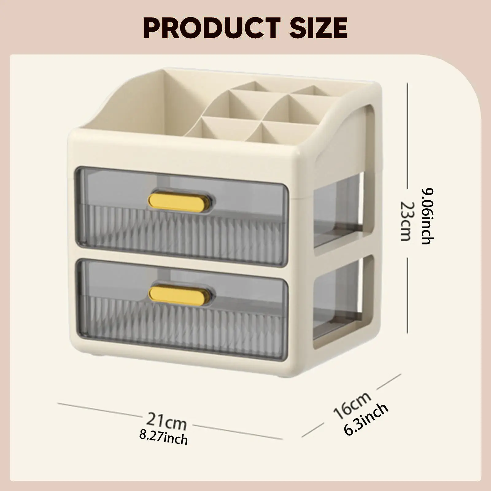 Desk Organizer with Drawer Storage Box Plastic Organizer Furniture Vanity Holder for Office Supplies and Cosmetics