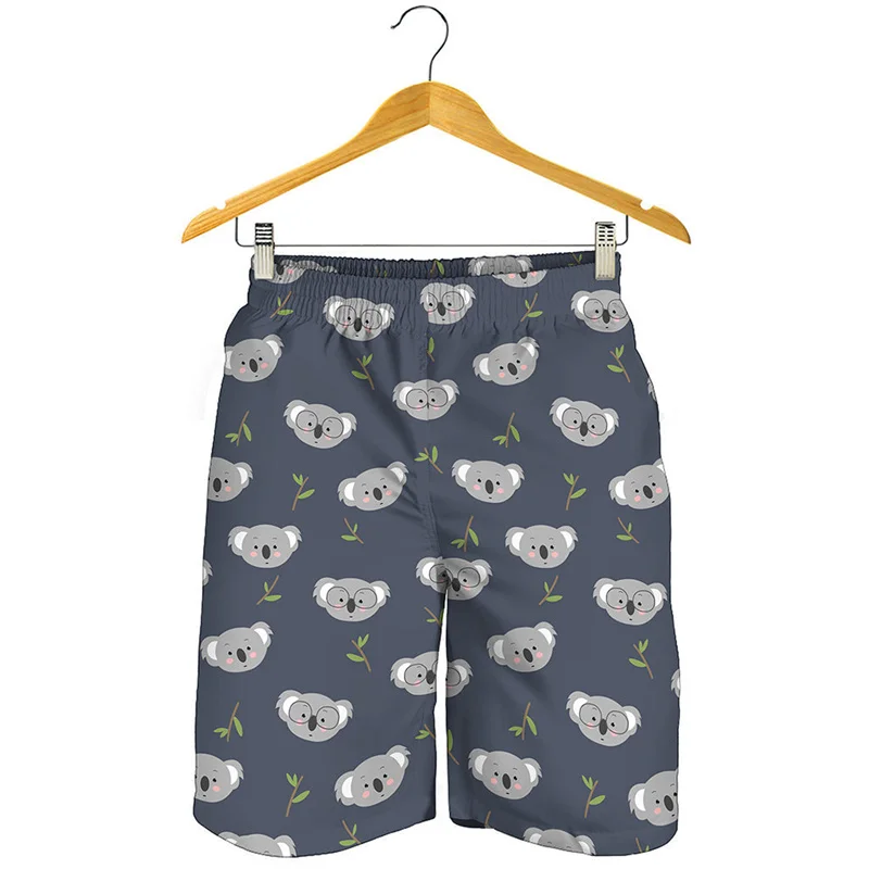 

Cute Koala Pattern Short Pants Men Kids 3D Printed Animal Beach Shorts Summer Vacation Swimming Trunks Cool Surf Board Shorts