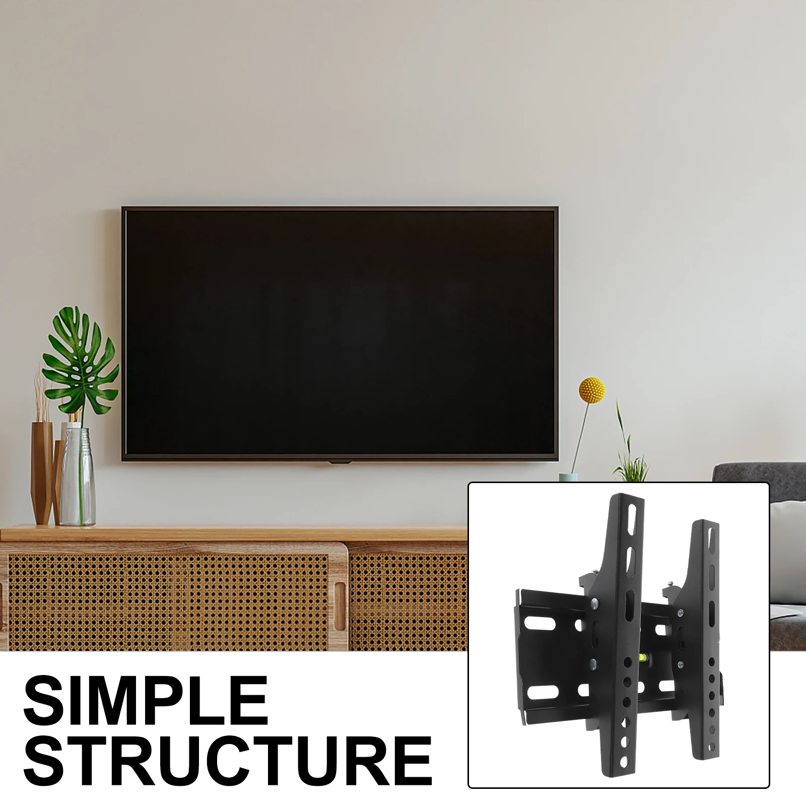 

Bracket Hanger Wall Brackets Fixed Mounting Shelf & Supports Black Television