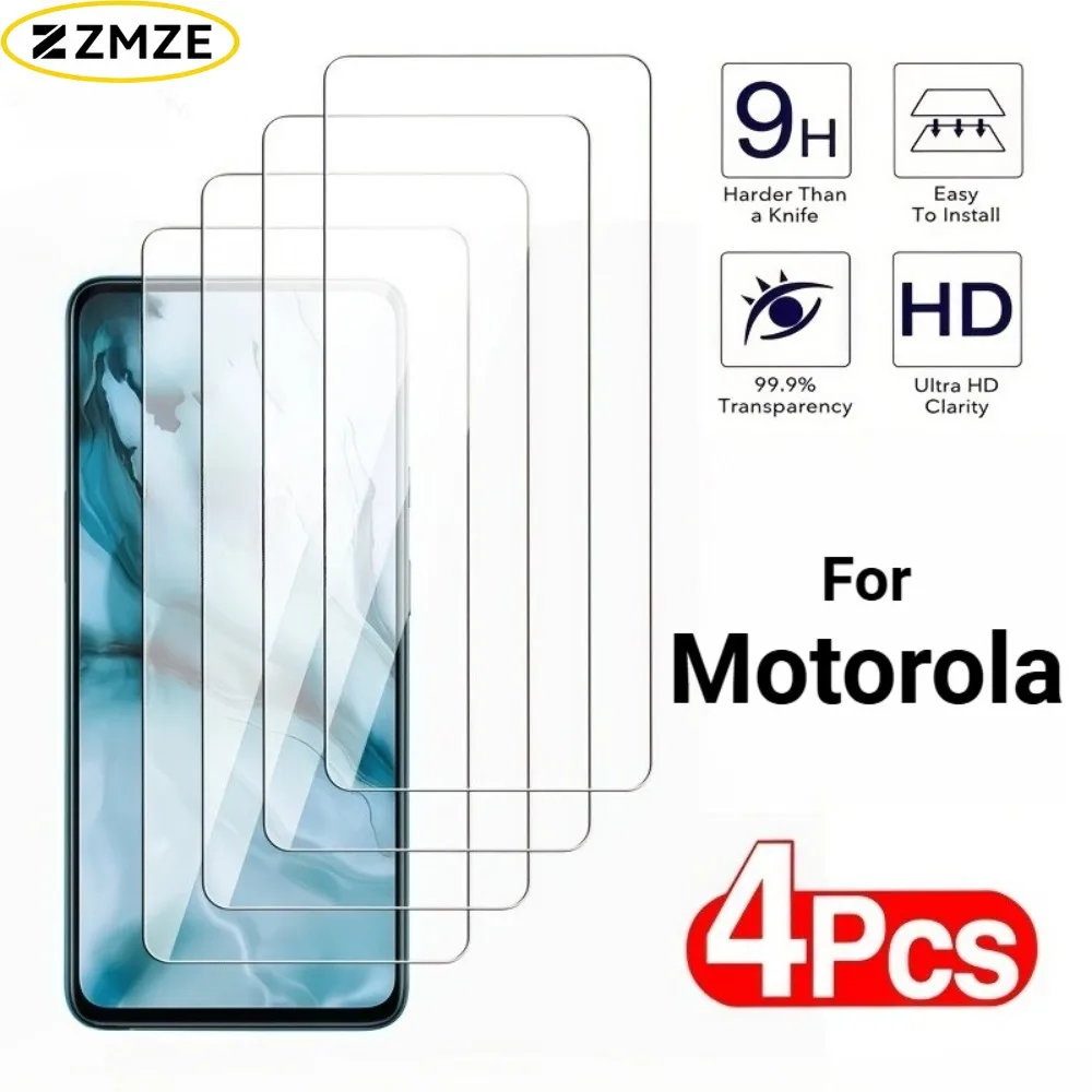 

4 упаковки пленок из закаленного стекла для Motorola Edge 60 50 30 Neo 70 60 Stylus 30 Pro 20 Lite 20 Fusion, защитные пленки от царапин
