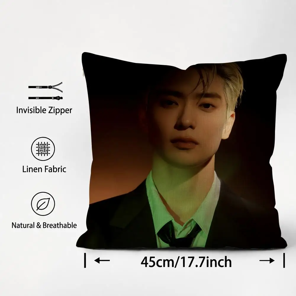Singer Jaehyun Cushion Cover Cushion Covers Natural Linen Breathable Sofa Bedroom Decor Pillowcase