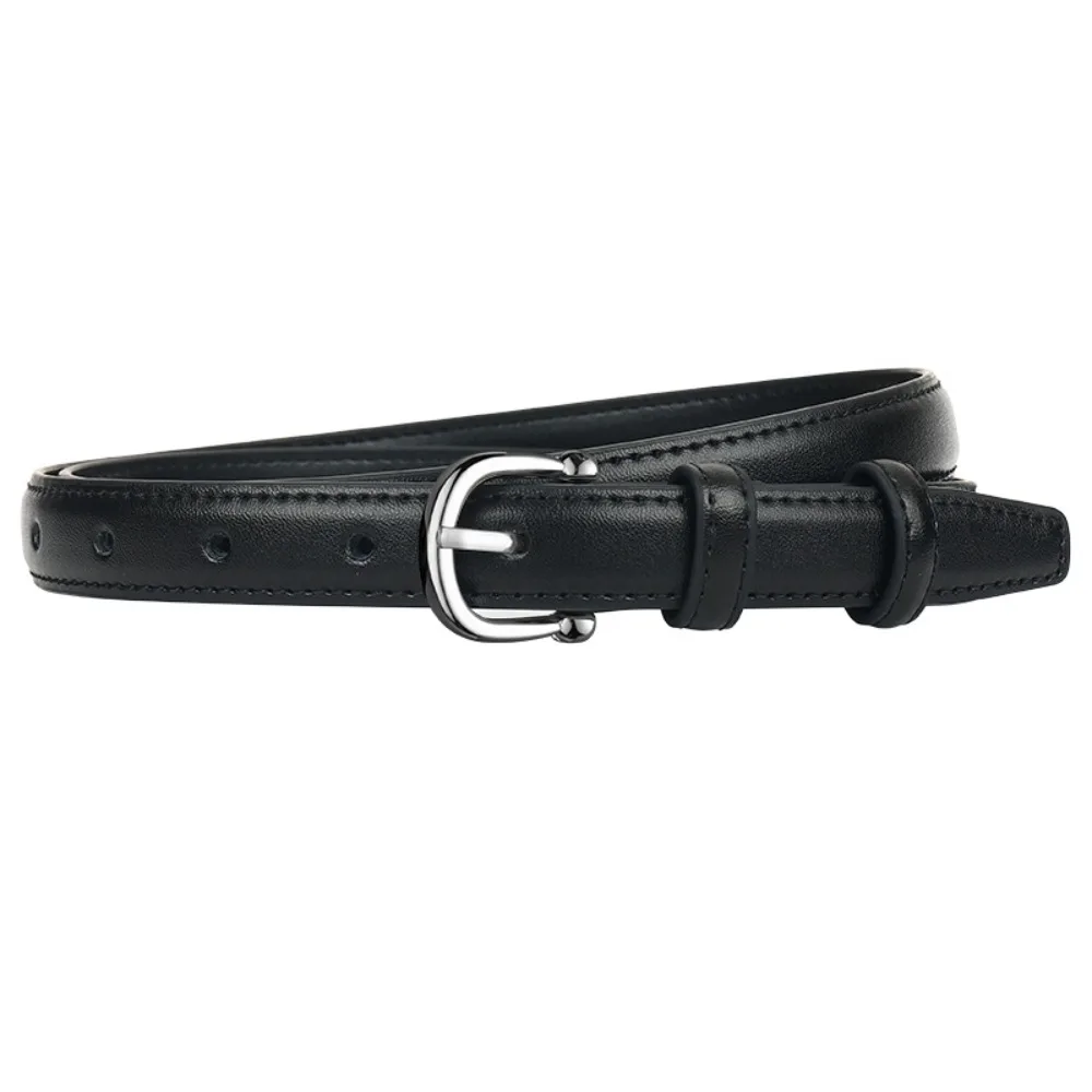 

Alloy Buckle Leather Fashion Belt Strap Slender PU Leather Waist Belt Adjustable Belt Accessories Korean Style Waistband Female