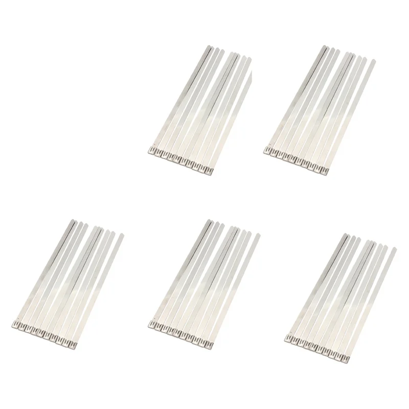 

50 Pcs 0.39 Inch X 15.75 Inch Stainless Steel Metal Cable Zip Tie Wrap Exhaust Straps-B61B