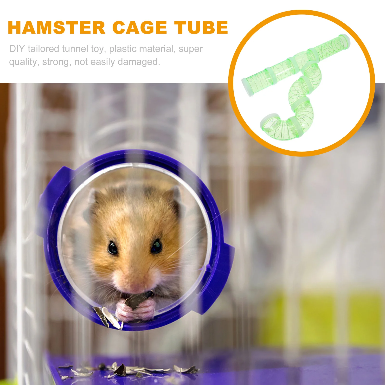 Hamster Plaything Cage Tunnel Rat Accessories Plastic Tube DIY External Pipes Adventure Animal