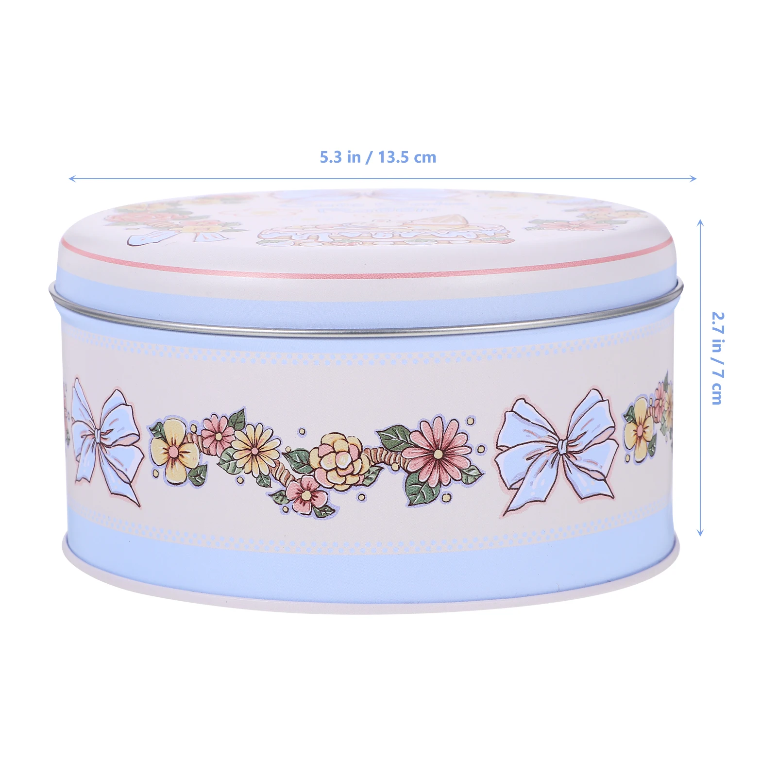 

Candy Packing Tinplate Cookie Tin Holiday Biscuit Container Sturdy Round Treats Gift Wrapping Box For Kids Friends Small
