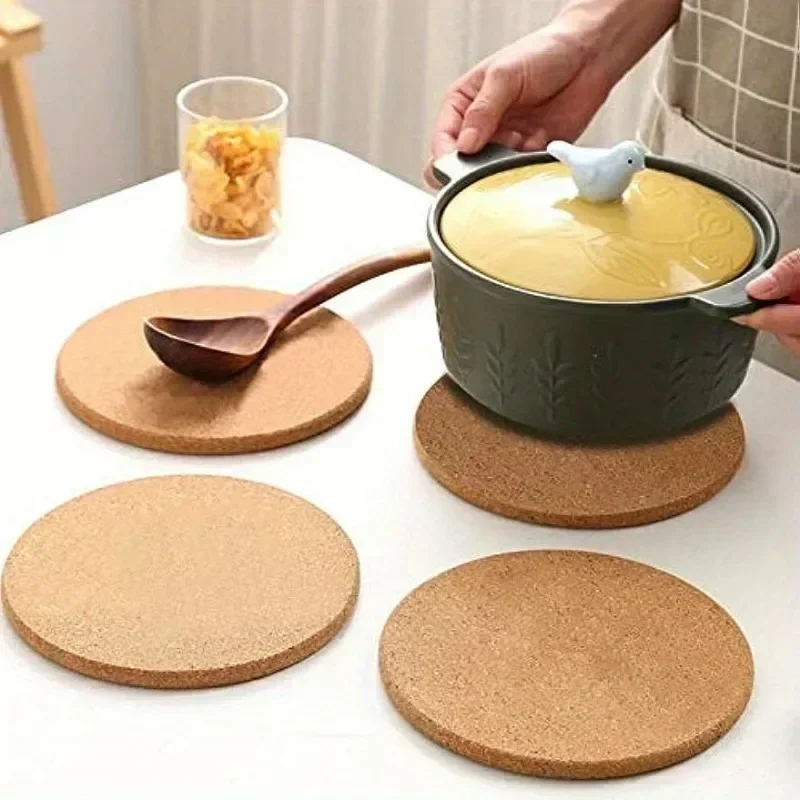Juego de 4/8 Protectores de Encimera, Redondos y Gruesos de Corcho, para Platos, Ollas, Sartenes y Macetas, Protectores para Mesa y Encimera, Artículos para el Hogar y la Cocina